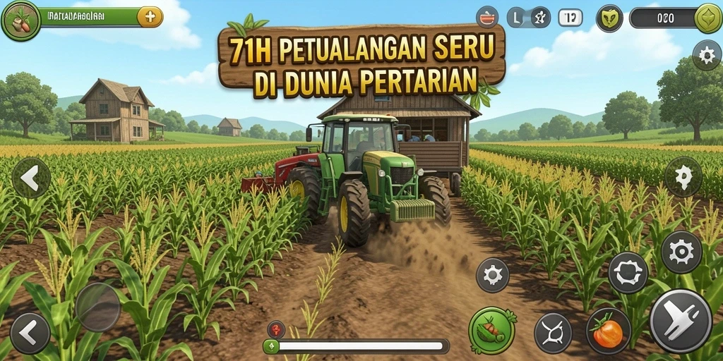 Tangkapan layar yang menunjukkan gameplay Farming yang mendebarkan.