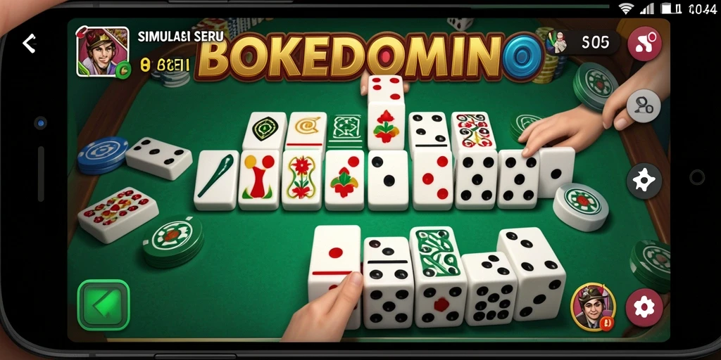Tampilan gameplay BOKEDOMINO yang menarik dan interaktif.