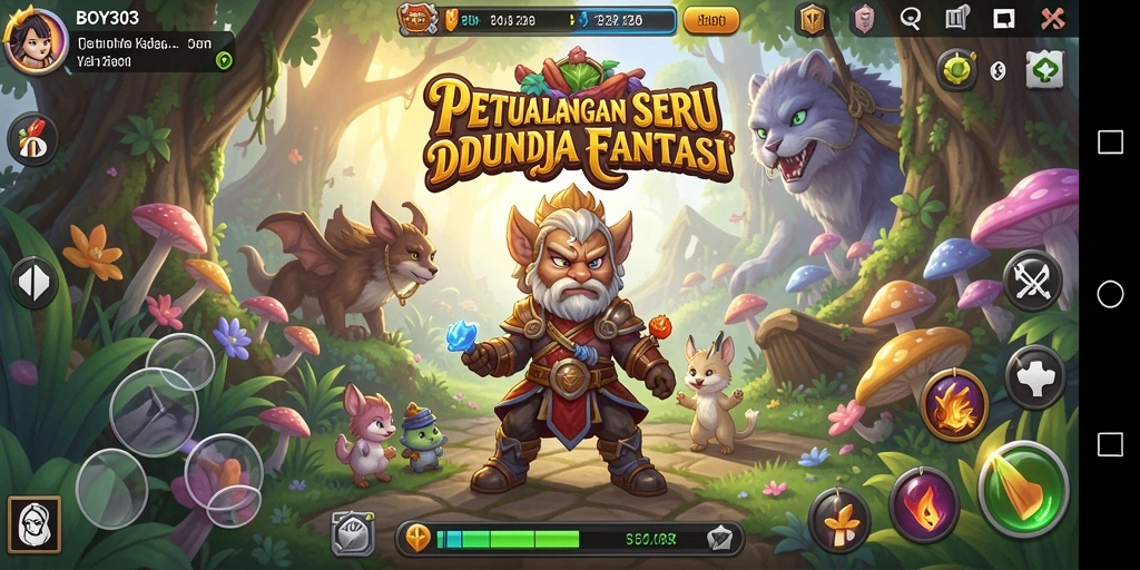 Screenshot gameplay BOY303 menampilkan petualangan mendebarkan di dunia fantasi.