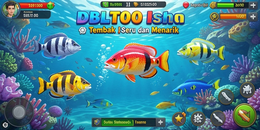 Tampilan gameplay seru dari DBLTOTO dengan berbagai ikan dan senjata.
