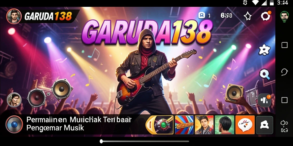 Screenshot GARUDA138 menampilkan gameplay musik yang dinamis dan interaktif.