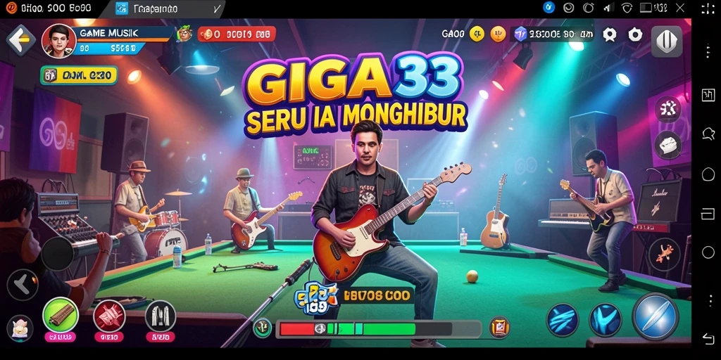 Tampilan gameplay seru GIGA33 dengan berbagai pilihan lagu.