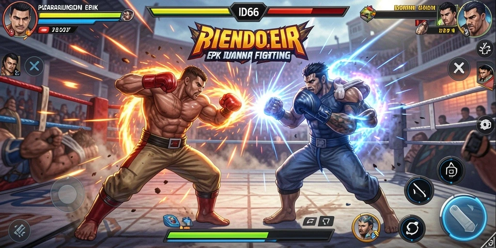 Screenshot gameplay ID66 menampilkan aksi pertarungan yang mendebarkan.