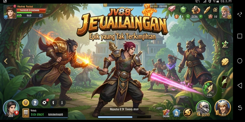 Screenshot JV88 menunjukkan gameplay RPG yang mendebarkan dan penuh aksi.