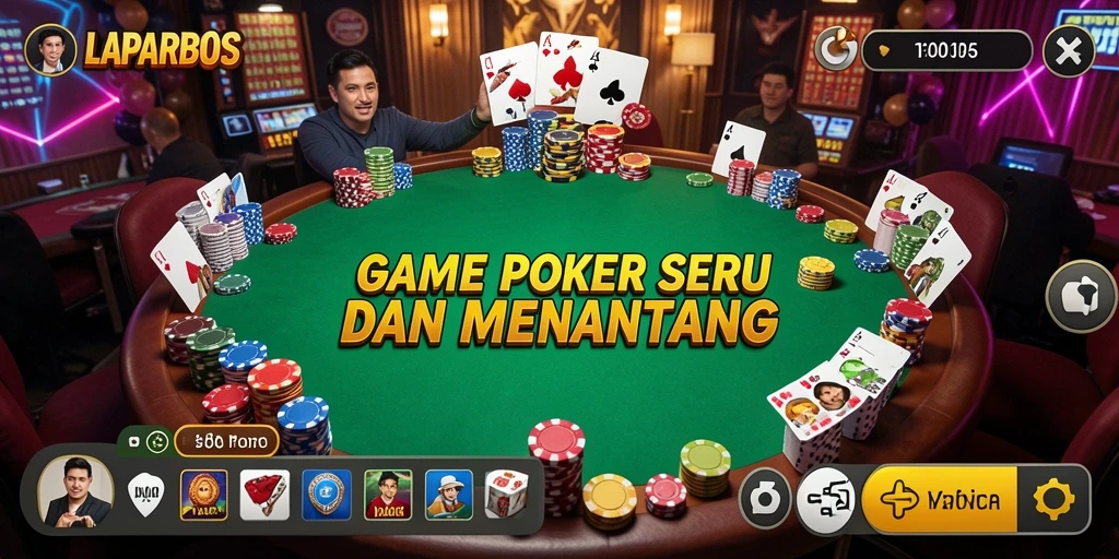Tampilan gameplay menarik dalam aplikasi LAPARBOS poker.