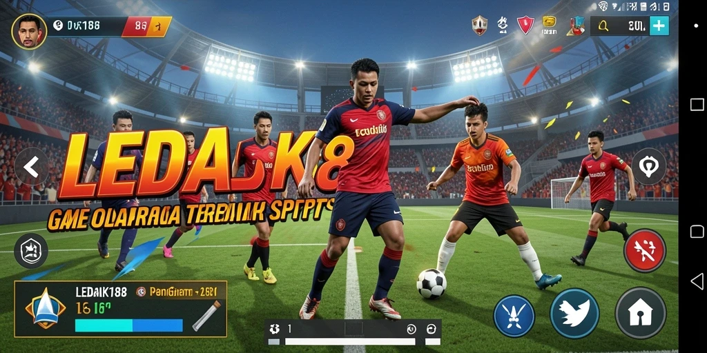 Screenshot gameplay LEDAK188 menunjukkan aksi seru pertandingan olahraga.