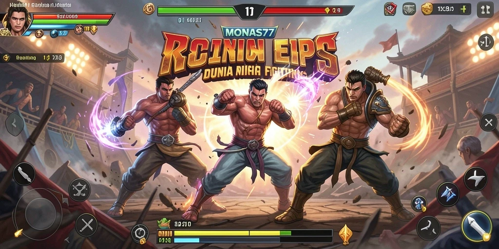 Tampilan gameplay <strong>MONAS77</strong> yang seru dan aksi pertarungan yang intens.