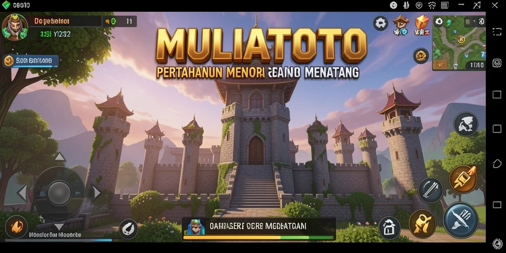Tampilan menara yang kuat dalam aksi di game Tower Defense.