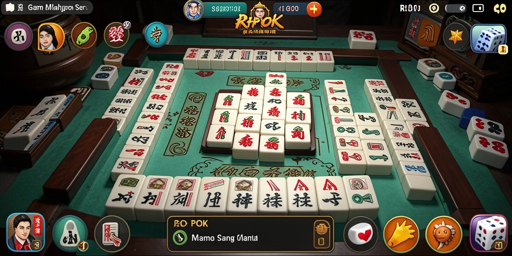 Tangkapan layar RPOK menampilkan gameplay Mahjong yang mendebarkan.