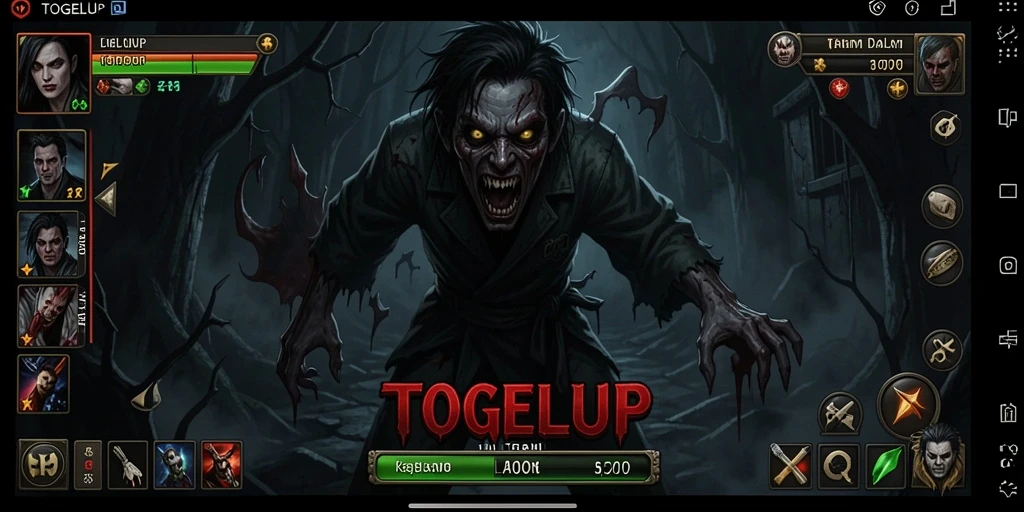 Screenshot yang menunjukkan momen menegangkan dalam gameplay TOGELUP.